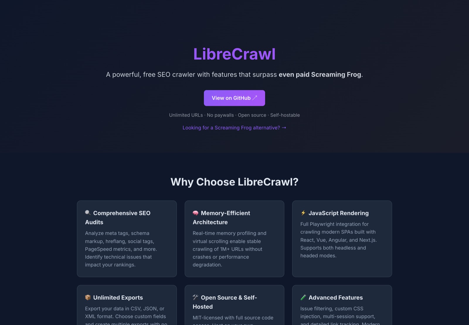 LibreCrawl, librecrawl.com, captured 16 August 2026