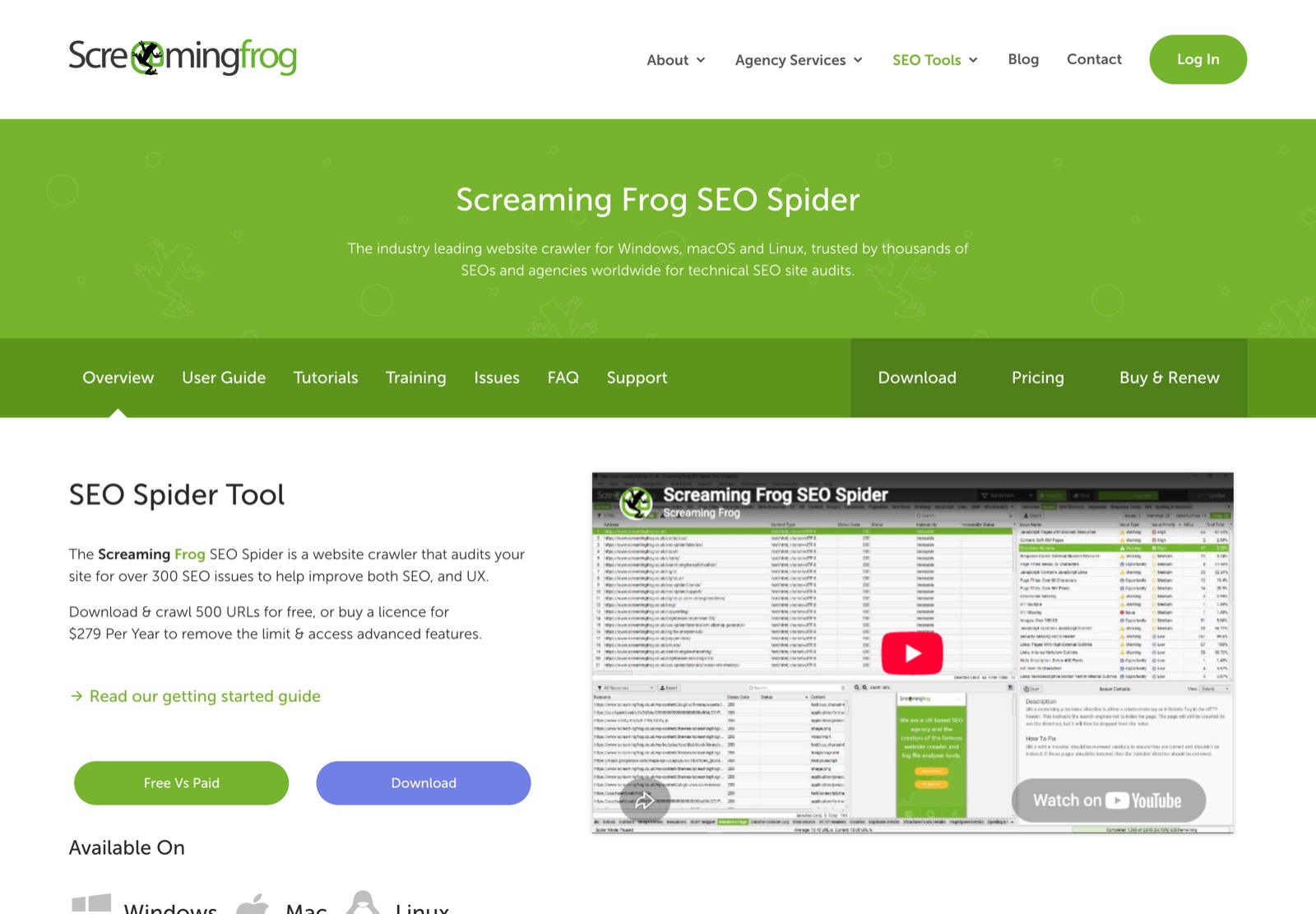 Screaming Frog, screamingfrog.co.uk/seo-spider, captured 16 August 2026