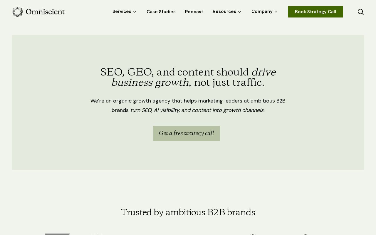 Omniscient Digital homepage