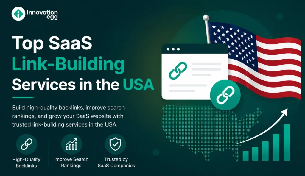Top 10 SaaS Link Building Agencies in 2026 featured list graphic for USA marketers