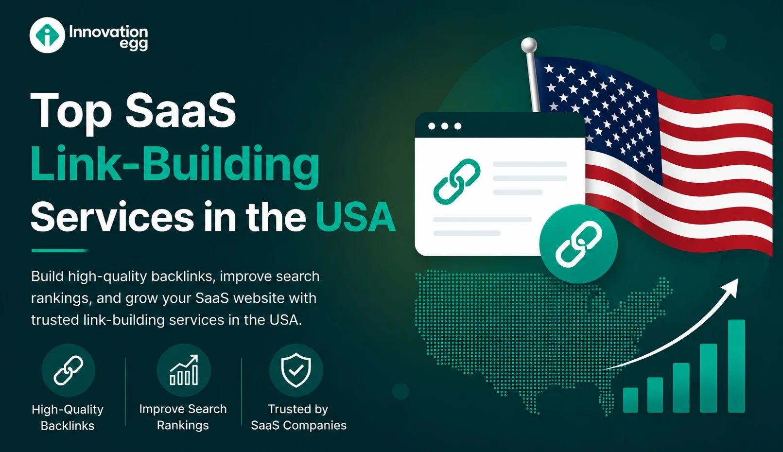 Top 10 SaaS Link Building Agencies in 2026 featured list graphic for USA marketers